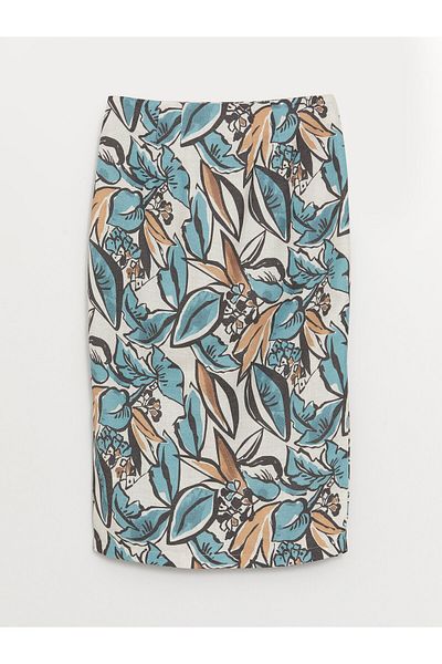 LC Waikiki Slim Fit vzorovaná dámská tužková sukně