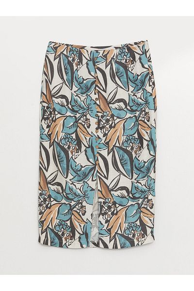 LC Waikiki Slim Fit vzorovaná dámská tužková sukně