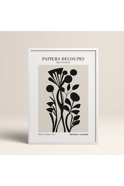 HOMEPACK Tablou cu rame din lemn alb Poster cu rame Decor artistic modern de perete (FLOWER286-WHITE-40X60)