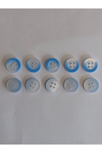 aensia Blue and White Color Transitional Ombre Button Shirt Button 18 Size Button Shirt Button - Pack of 10