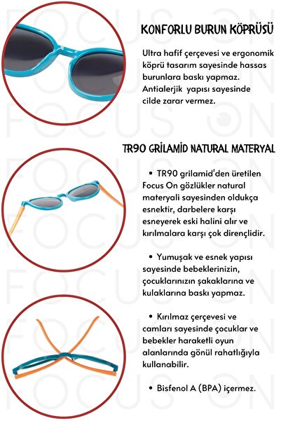 Focus On Polarized Kids Sunglasses |   Blue Yellow |   5-10 Years |   Light Flexible