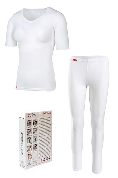 BSM Γυναικείο Viloft Κοντό μανίκι V-Neck Body / Καλσόν Θερμικό Σετ εσωρούχων