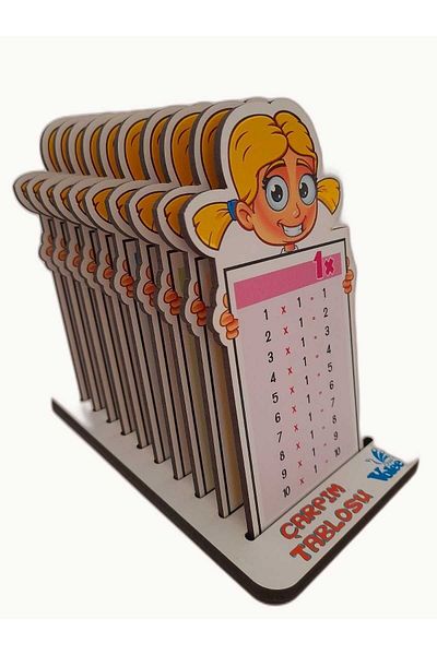 giftoom Gıftoom Mathematics Lesson Material Colorful Figured Wooden Multiplication Table-girl-