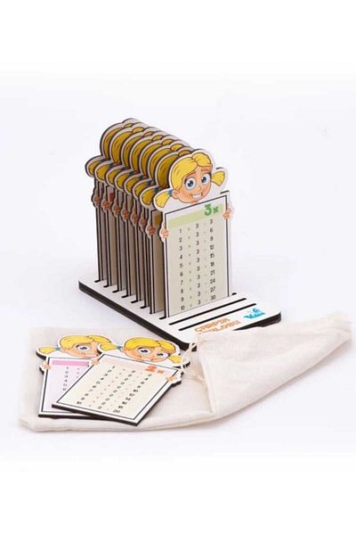 giftoom Gıftoom Mathematics Lesson Material Colorful Figured Wooden Multiplication Table-girl-