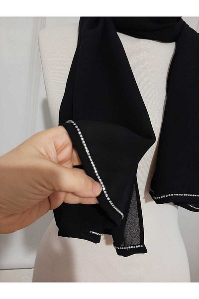 GÜLSEMALİ Șal Hijab de lux din țesătură creponată și șifon
