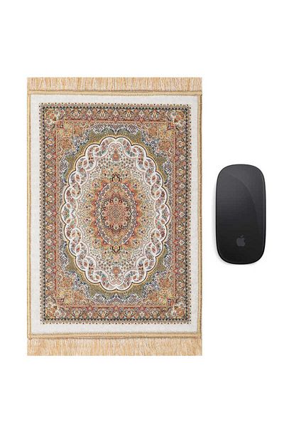 Bursa İpek White Decorative Small Carpet Mousepad