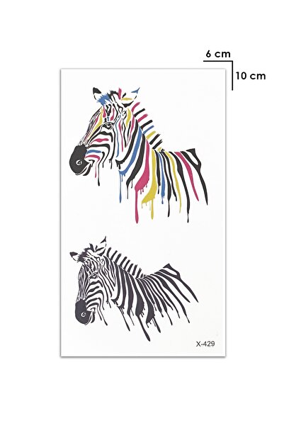 BiWini Renkli Zebra Göğüs Geçici Dövme Tattoo