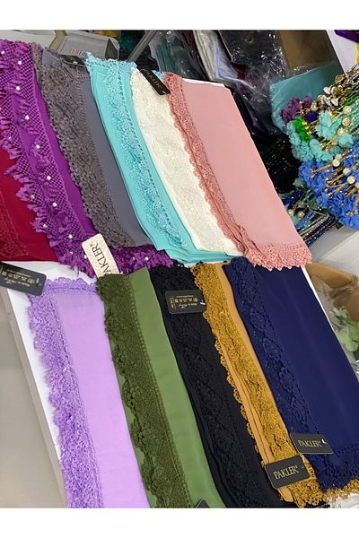 GÜLSEMALİ Gifts to Distribute Embroidered Prayer Head Scarf and Plexiglass Nameplate Set