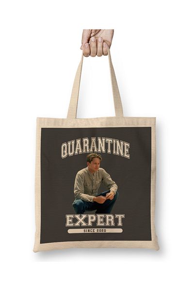 Baskı Dükkanı Andy Dufresne Quarantine Expert The Shawshank Redemption υφασμάτινη τσάντα με μακριά λαβή