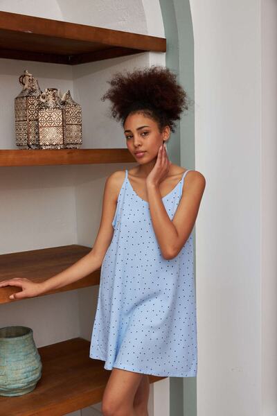 LILIAN Φόρεμα Hippy Blue Beach