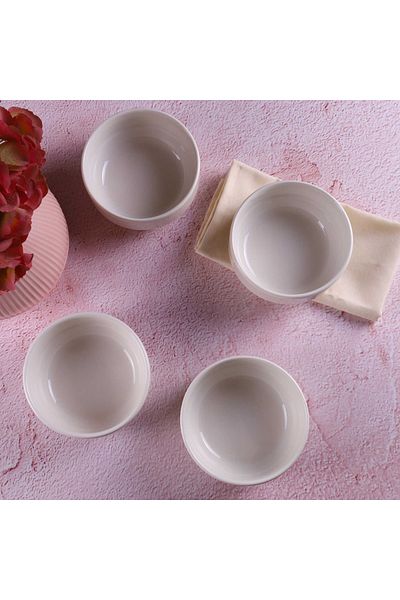 Tulü Porselen Classic 12 Cm 4 Piece Joker Bowl - Cream