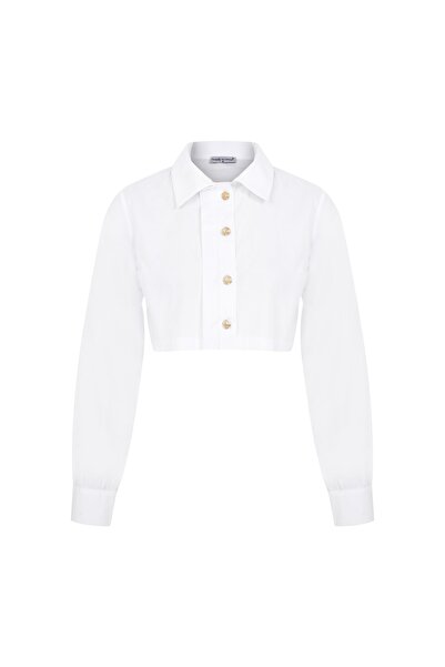 READYTOWEAR Moca Crop Gömlek