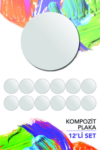Artebella 10 Cm Pres Kompozit Yuvarlak Plaka 12'li Paket