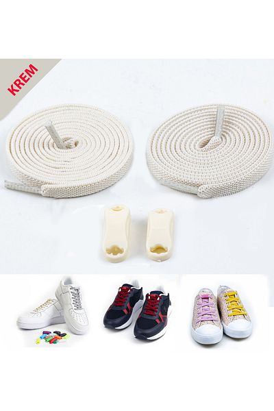 AiryFooT Takbırak Elastic Shoe Laces, Smart Laces, New Generation Laces, Cream