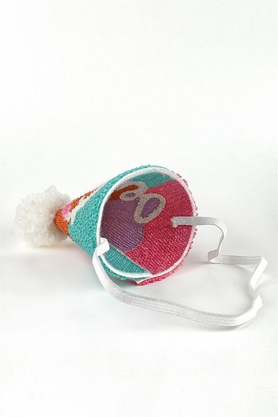 Le Mabelle Πολύχρωμο καρναβάλι Punch Κεντημένο One Funnel Birthday Hair Band