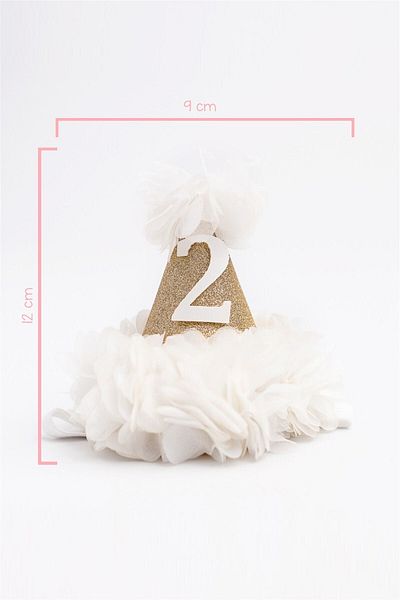 Le Mabelle Κορώνα γενεθλίων Funnel Age 2 - Λευκό
