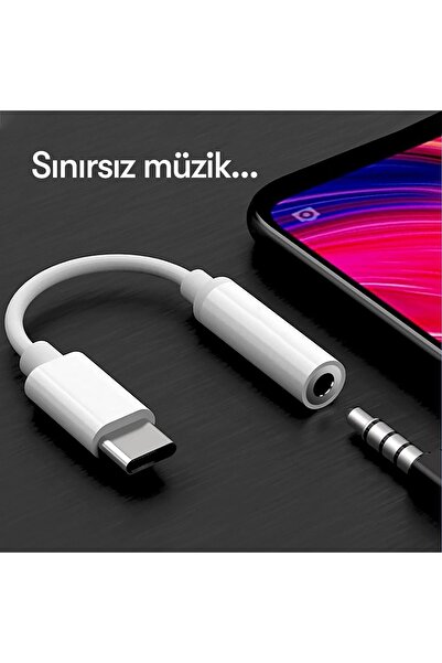 Dexmon Tak Çalıştır Mikrofonlu Type-C to Aux 3.5mm Kulaklık Jak Dönüştürücü Yüksek Kaliteli