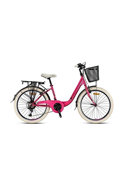 Kron Tetra 3.0 24 Jant 21 Vites Şehir Bisikleti Şeker Pembe-siyah-bej