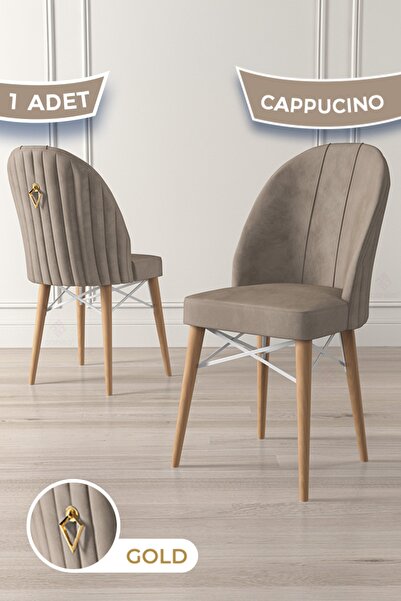 Canisa Ritim Serisi, 1.sınıf Babyface Kumaş, 1 Adet Cappucino Sandalye, Doğal...