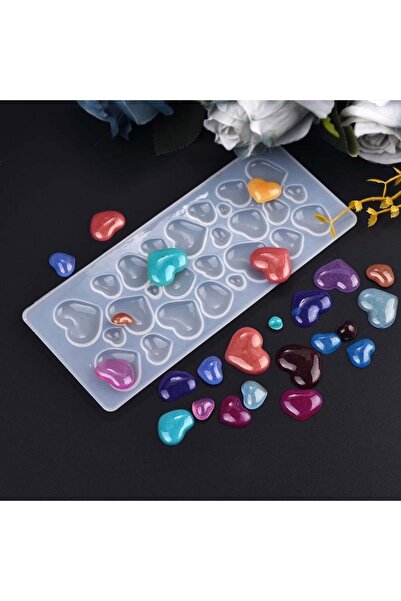 Getshopmini قالب مجوهرات على شكل قلب متعدد من السيليكون الإيبوكسي