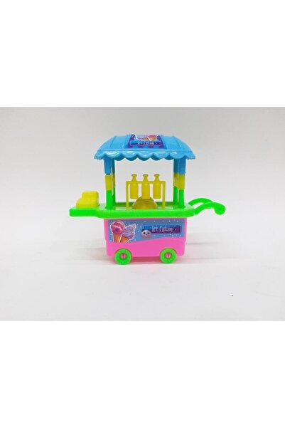 abnturk Ice Cream Oyuncak 15cm Dondurma Masası Tekerlekli Mısır Arabası Maketi