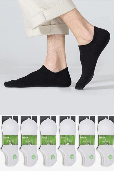 Bolero Socks Комплект от 6 силиконови безшевни бамбукови чорапи тип „маратонки“ (невидими)