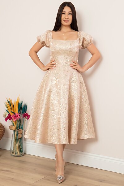 PULLIMM WATERMELON SLEEVE SILVERY DRESS 13410