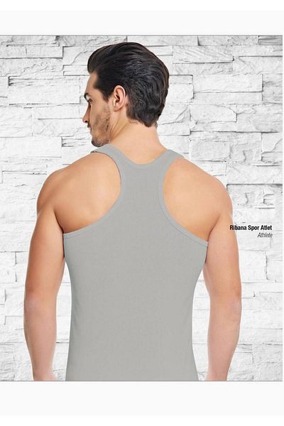 Tutku Men's Elastane (lycra) Sports Undershirt 6 Pack Gray New Season