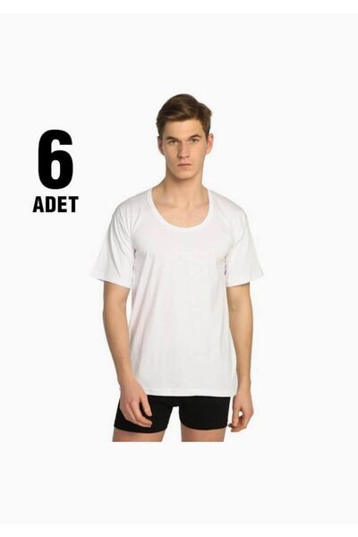 Seher Yıldızı White Combed Cotton Crew Neck Men's Athlete Set of 6 New Season