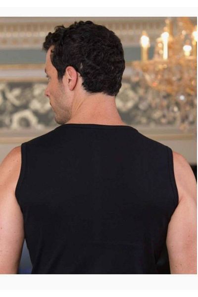 Şahinler New Season Men's Black Undershirt - Economical Pack of 3