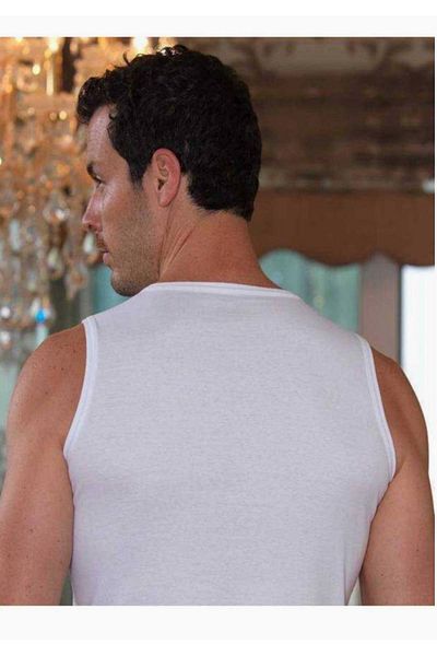 Şahinler Men's White V-Neck Sleeveless Ribbed Undershirt 6-Piece Economical Pack M New Season