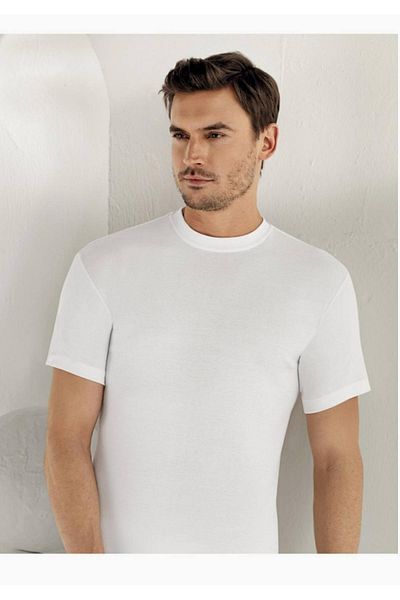 Şahinler New Season White Ribbed Men's Athlete - Short Sleeve and Collar (7 Economic Pack)