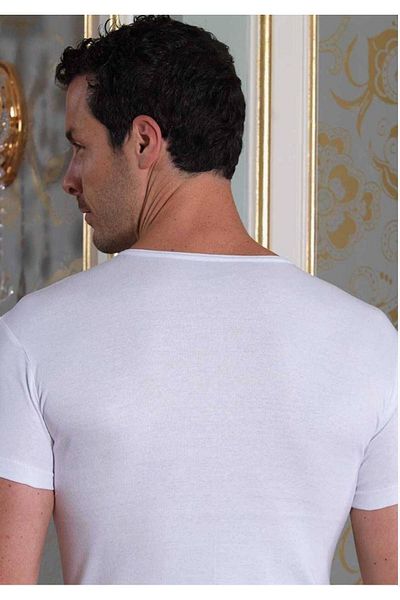 Şahinler 6 Pieces Short Sleeve V-Neck Ribbed Athlete Undershirt White M New Season