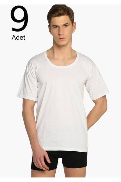 Tutku Ανδρικό εσώρουχο με λαιμόκοψη 9 πακέτου Elf568tccm9 Νέα σεζόν