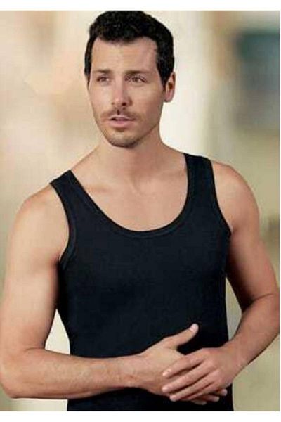 Şahinler New Season Men's Black Combed Cotton Tank Top