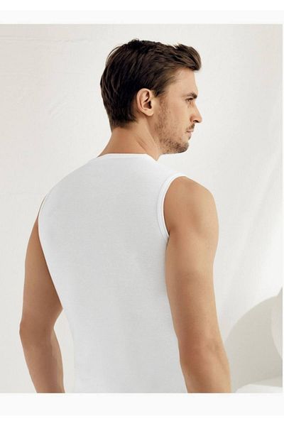 Şahinler New Season Ribbed Men's Athlete - White, Zero Sleeve, Crew Neck (Economy Pack of 10)
