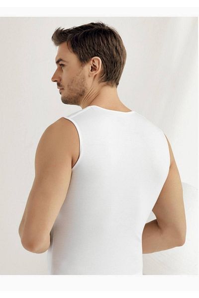 Şahinler Men's White Zero Sleeve V-Neck Lycra Undershirt M New Season