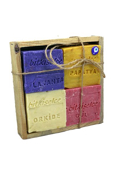 bitkiselce Handmade Flower Series Soap (lavender-orchid-rose-chamomile)