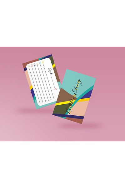 anka design Thank You Card Double Sided Printing Oval Cut Cellophane 8x5cm 350gr Coated - 25 Pieces