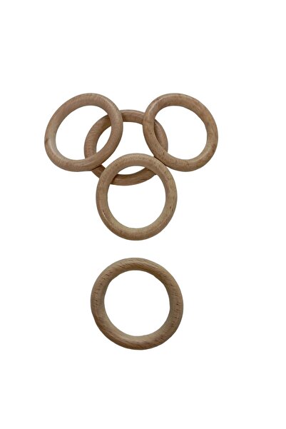 aladepo Ahşap Makrome Halkası 5 Cm (6'lı)