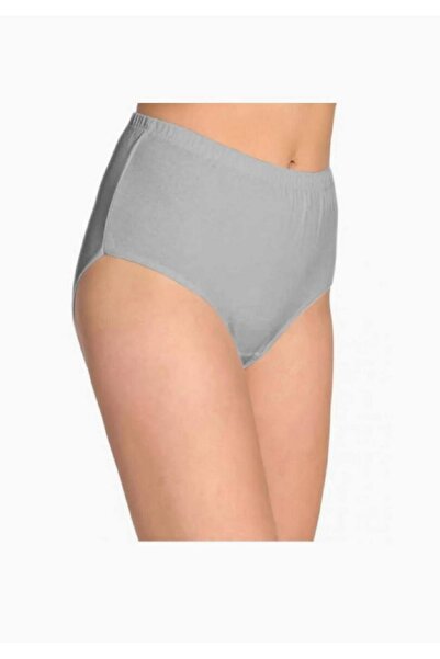 Tutku Women's Gray 6-Piece 100% Cotton High Waist Bato Panties New Season