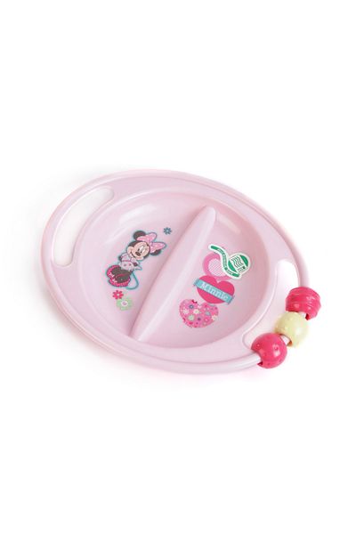 kbobaby Disney Baby Minnie 3 Functions in 1 ABC Compartment Plate Teether Beaded