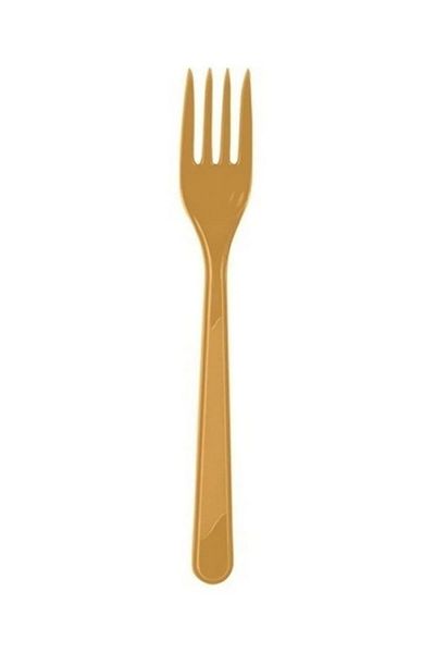 asöy 25 Gold Plastic Forks - 1 Pack Use