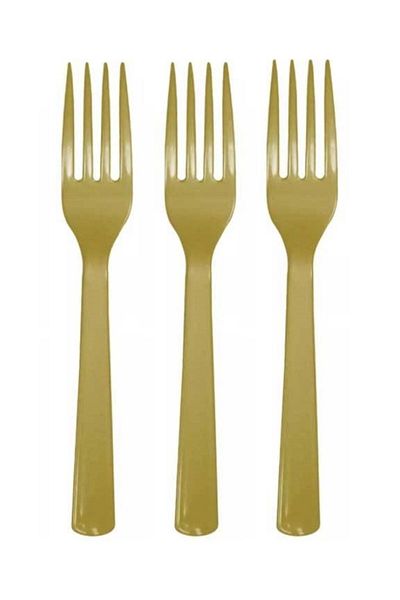 asöy 25 Gold Plastic Forks - 1 Pack Use