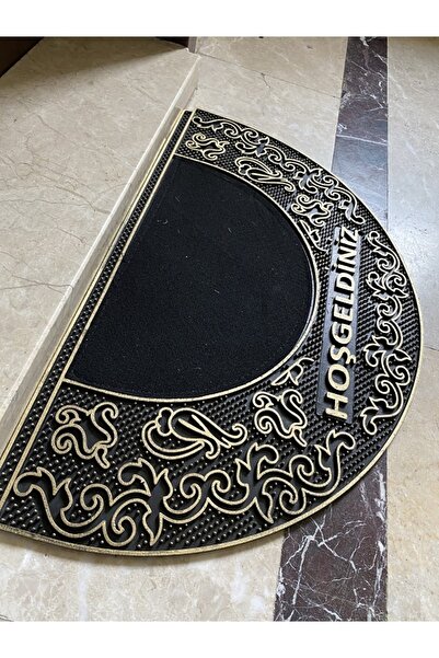 RENK YAPI RÜYASI Paspas, Kapı Girişi, Kacuvuk, Etnik Desenli 70cm Çap, Yarım Daire, Kolay Temizlenir, Nemden Bozulmaz