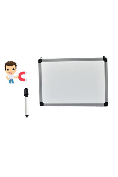 Hdg Manyetik Yazı Tahtası Beyaz - Duvar Askı Aparatlı -pvc Çerçeve 23x32 Cm - Kalem Hediyeli