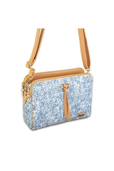 By Hakan Nas Bag-461 Written Cross Bag Geantă Femei Blugi