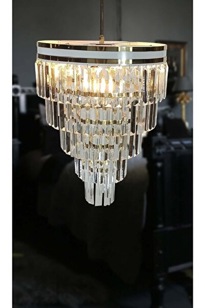 MATMAZEL AKSESUAR AVİZADE MATMAZEL AKSESUAR ŞERİTLİ BEYAZ GOLD 40 CM LİK KRİS...