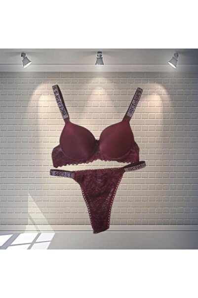 Lüx Wood V Secret Taşlı Sütyen takim Bikini,bralet