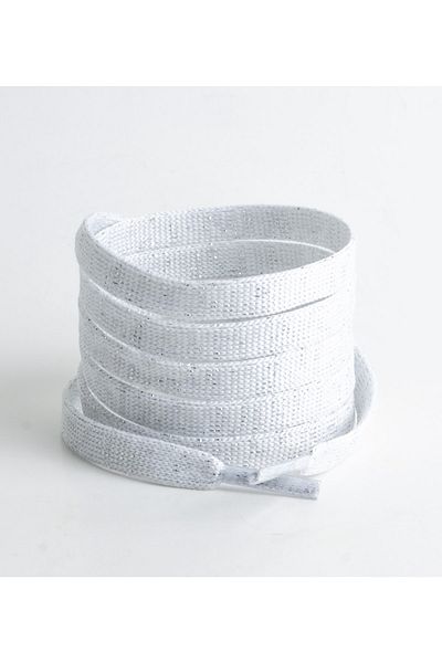 AiryFooT White 120 Cm Glittering Flat Laces, Boots, Sports, Converse, Daily Shoe Laces